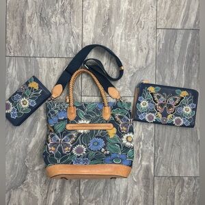 Brighton Floral Embroidered Women's Bag Set